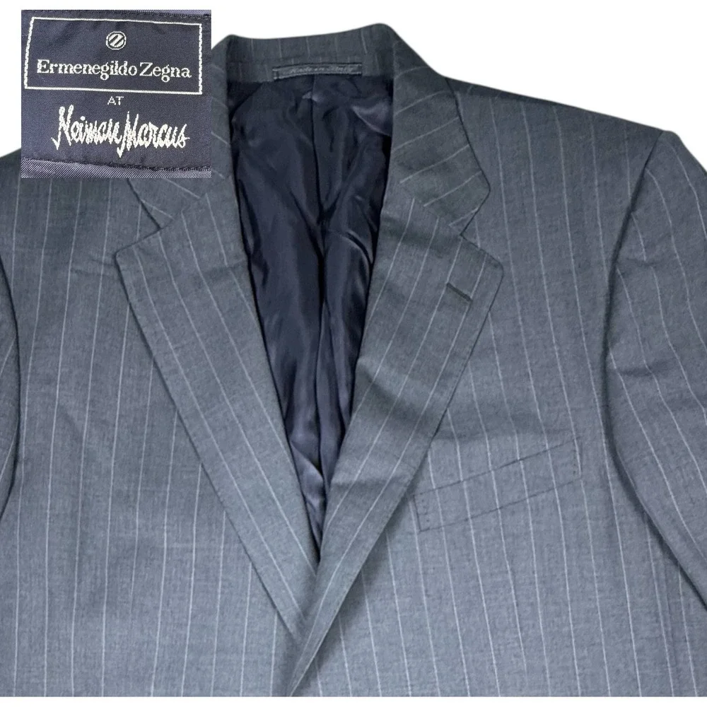 Ermenegildo Zegna Pinstripe Wool Blazer Sport Coat Made in Italy 58L/48L‎ US